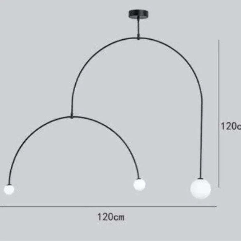 Black Curved Frame Modern Minimalist Pendant Light - Clowas