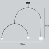 Black Curved Frame Modern Minimalist Pendant Light - Clowas
