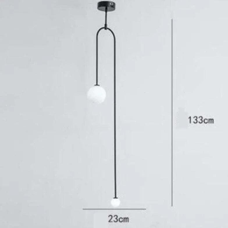 Black Curved Frame Modern Minimalist Pendant Light - Clowas