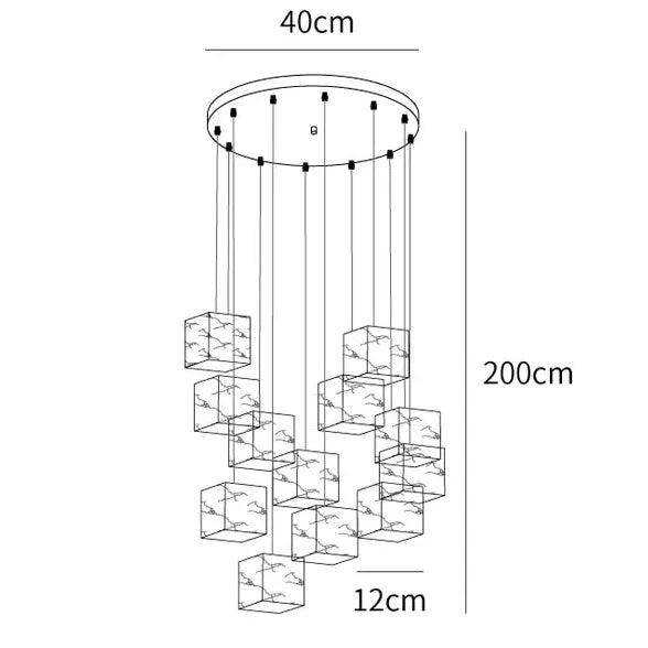 Geometric Cube Modern LED Dining Room Pendant Light - Clowas