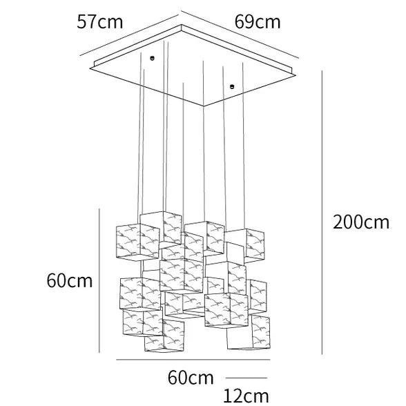 Geometric Cube Modern LED Dining Room Pendant Light - Clowas