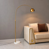Minimalist Arc Curved Floor Lamp Metal Dimmable for Living Room
