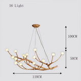 Rustic Branch Chandelier Glass for Living Room, Anti-Glare