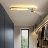 Modern Flush Ceiling Light with Spotlight for Living Room, Angle Adjustable