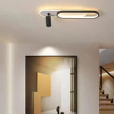 Modern Flush Ceiling Light with Spotlight for Living Room, Angle Adjustable