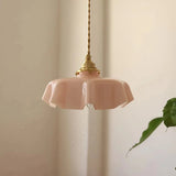 Macaron Pendant Light Glass for Dining Room, Height Adjustable