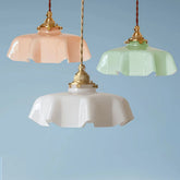 Macaron Pendant Light Glass for Dining Room, Height Adjustable