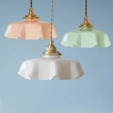 Macaron Pendant Light Glass for Dining Room, Height Adjustable