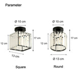 Modern Hallway Semi Flush Ceiling Light Crystal LED
