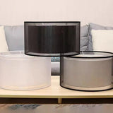 Cylindrical Black Mesh Plug-In Floor Lamp - Clowas