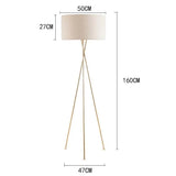 Beige Round Shade Tripod Floor Lamp - Clowas