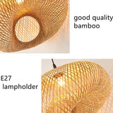 Bamboo Woven Rattan Dining Decorative Pendant Light - Clowas