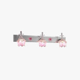 Pink Flower Glass Wall Light for Bathroom