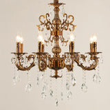 Beaded Candle Gold Vintage Chandelier - Clowas