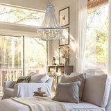 Wooden Beads Hanging Pendant Lights for Living Room