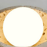Modern Japanese Yellow Limestone Wood Ceiling Light