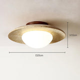 Modern Japanese Yellow Limestone Wood Ceiling Light