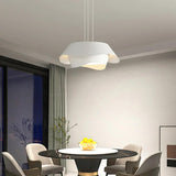 Dual-Layer Wave Design White Dining Room Pendant Light - Clowas