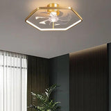 Gold Floral Ring Frame Ceiling Fan Light - Clowas