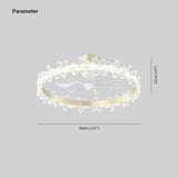 Gold Floral Ring Frame Ceiling Fan Light - Clowas