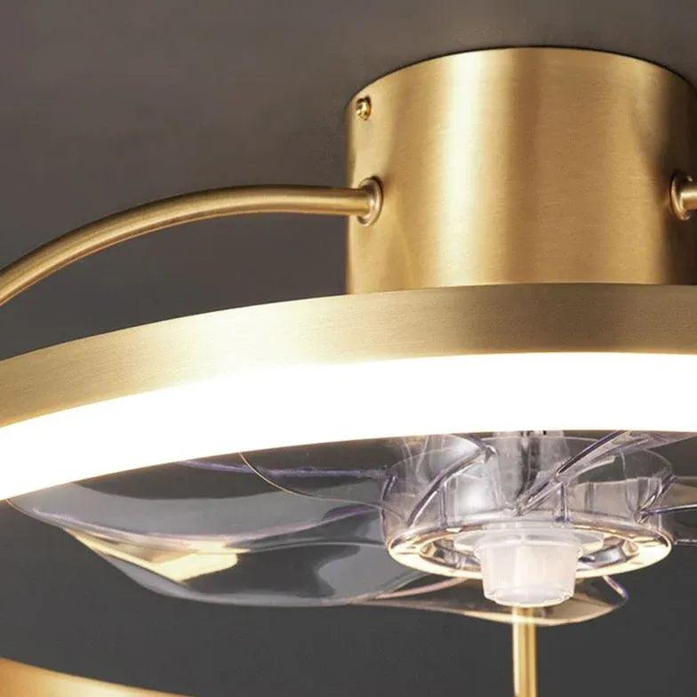 Gold Floral Ring Frame Ceiling Fan Light - Clowas