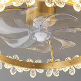 Gold Floral Ring Frame Ceiling Fan Light - Clowas