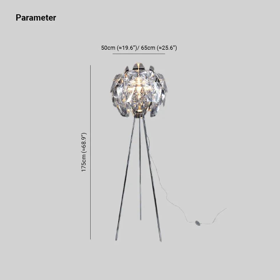 PMMA Spherical Decorative Tripod Floor Lamp - Clowas