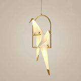 Bird-Shaped Ring Glass Gold Pendant Light - Clowas