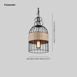 Industrial Pendant Light Fitting with Woven Rope Detail