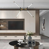 Black and gold led modern chandelier - Clowas