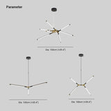 Black and gold led modern chandelier - Clowas