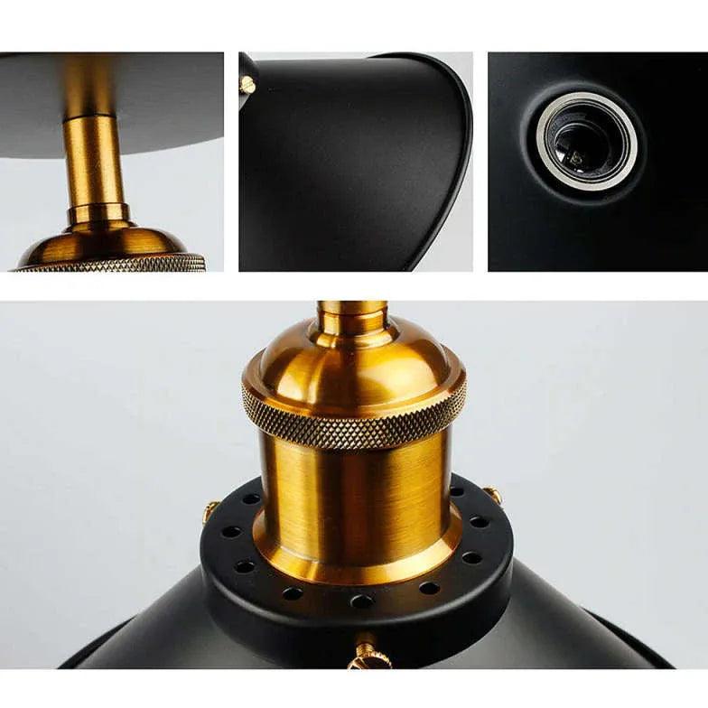 Black Conical Metal Shade Industrial Ceiling Light - Clowas