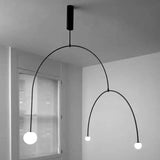 Black Curved Frame Modern Minimalist Pendant Light - Clowas