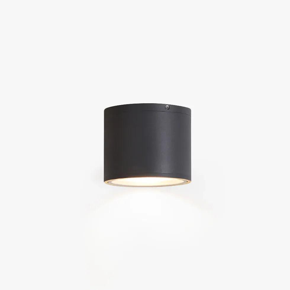 Black Cylindrical Porch Flush Outdoor Lights - Clowas