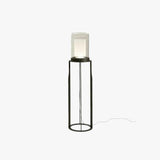 Black Cylindrical Transparent Shade Floor Lamp - Clowas
