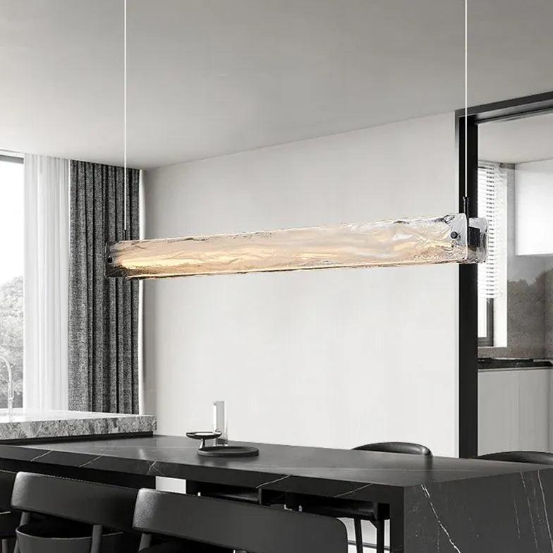 Rectangular Black LED Dining Room Pendant Light - Clowas