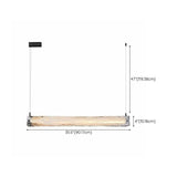 Rectangular Black LED Dining Room Pendant Light - Clowas