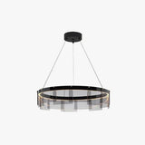 Black Glass Circle Living Room Pendant Light - Clowas