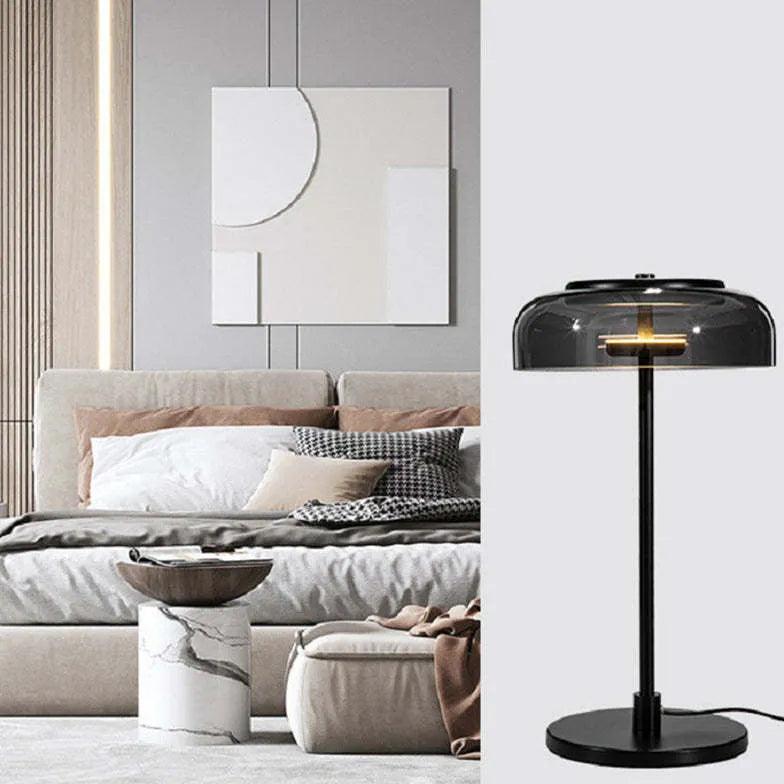 Black Glass Modern Style Table Lamp - Clowas