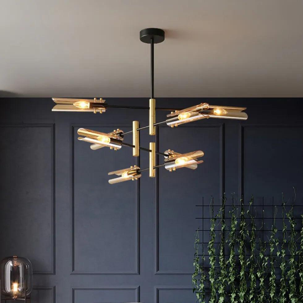 Black gold irregular design bedroom pendant light - Clowas