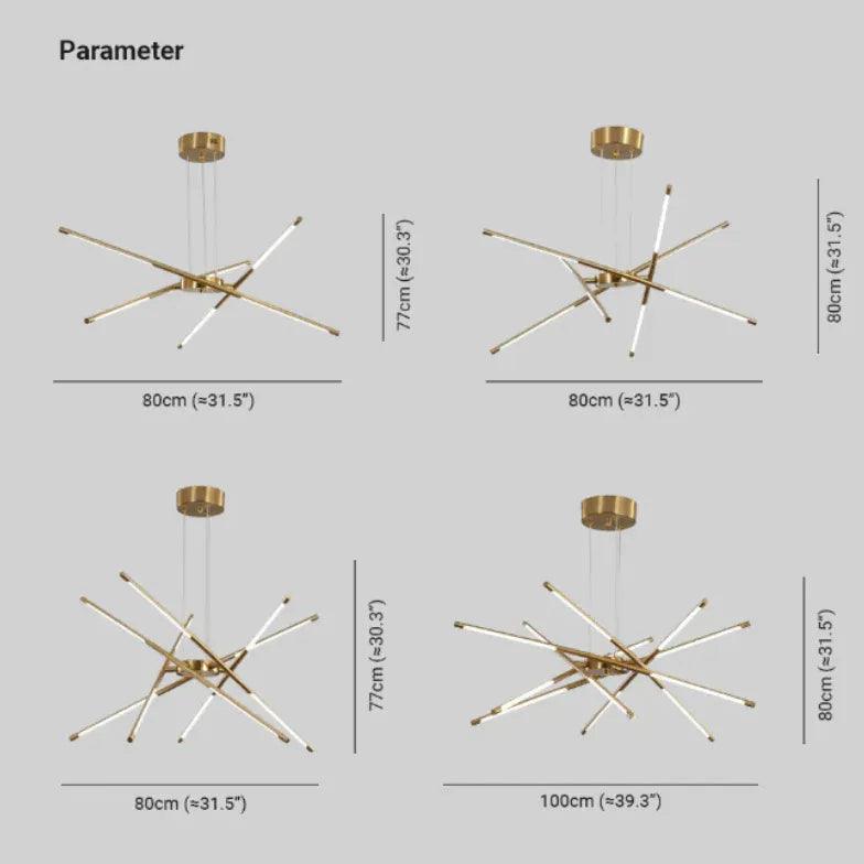 Black LED Branch Structure Chandelier - Clowas