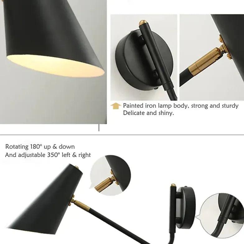 Black Long Arm Reading Spotlight - Clowas