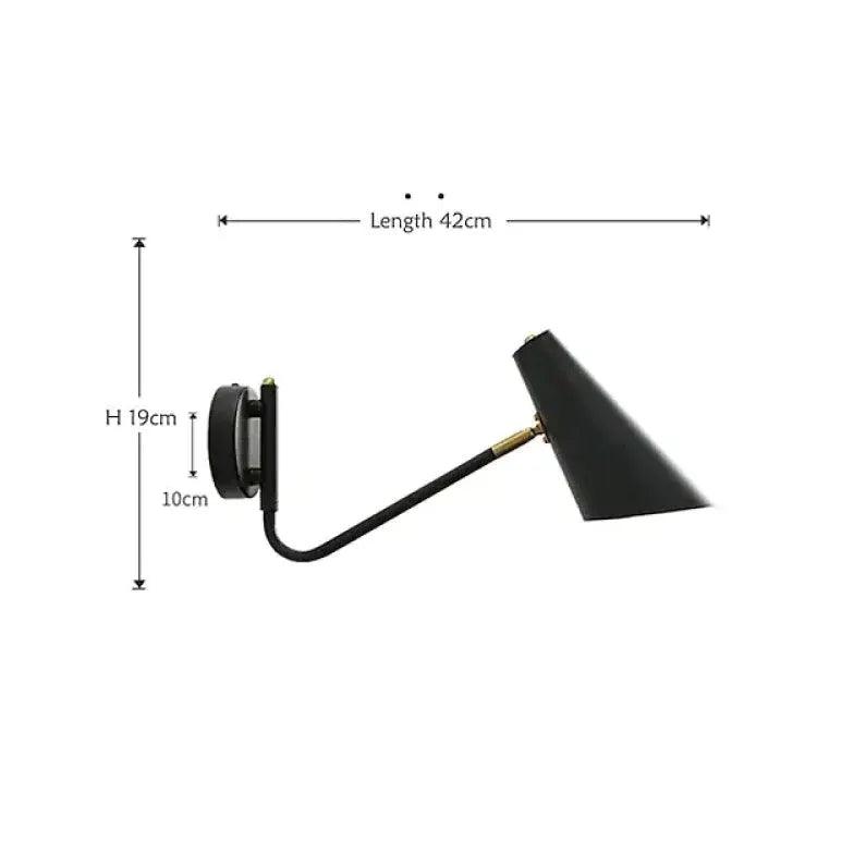 Black Long Arm Reading Spotlight - Clowas