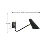 Black Long Arm Reading Spotlight - Clowas