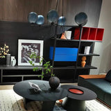 Black Metal Frame Gray Glass Ball Chandelier - Clowas