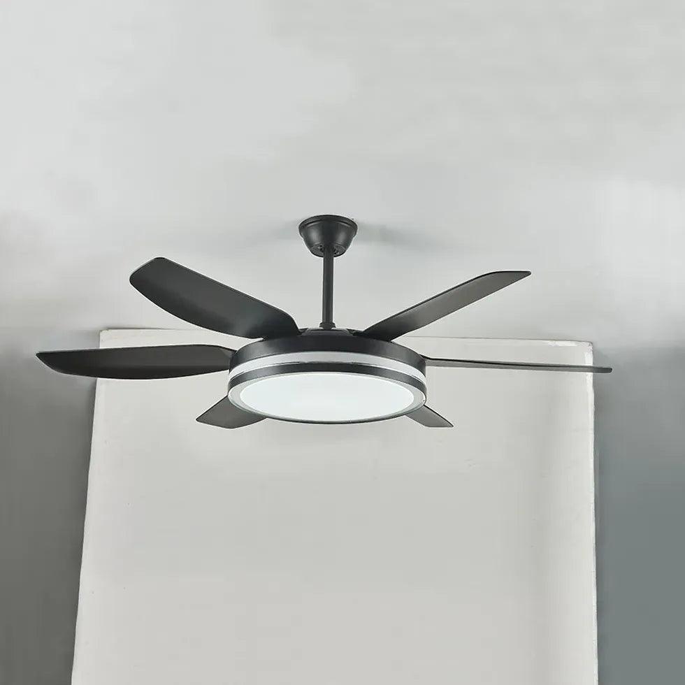 Black Metal Modern Minimalist Fan Light - Clowas