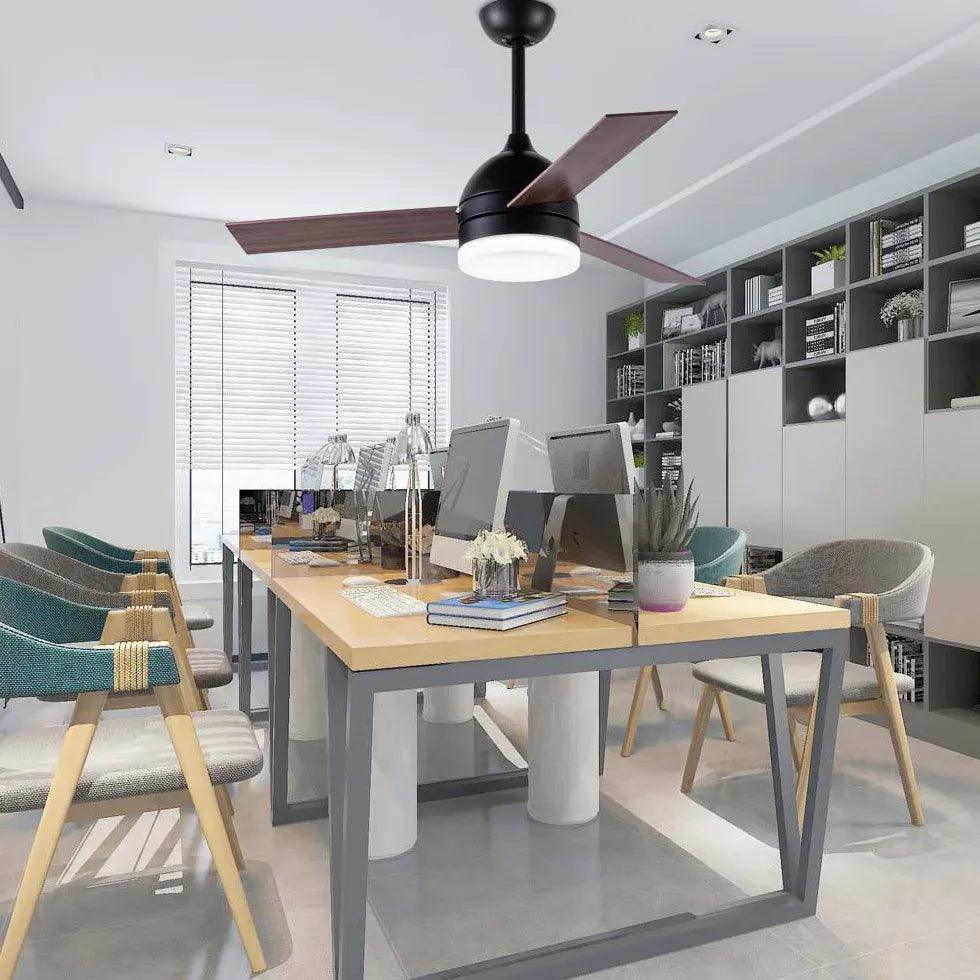 Black Modern Living Room Fan Light - Clowas