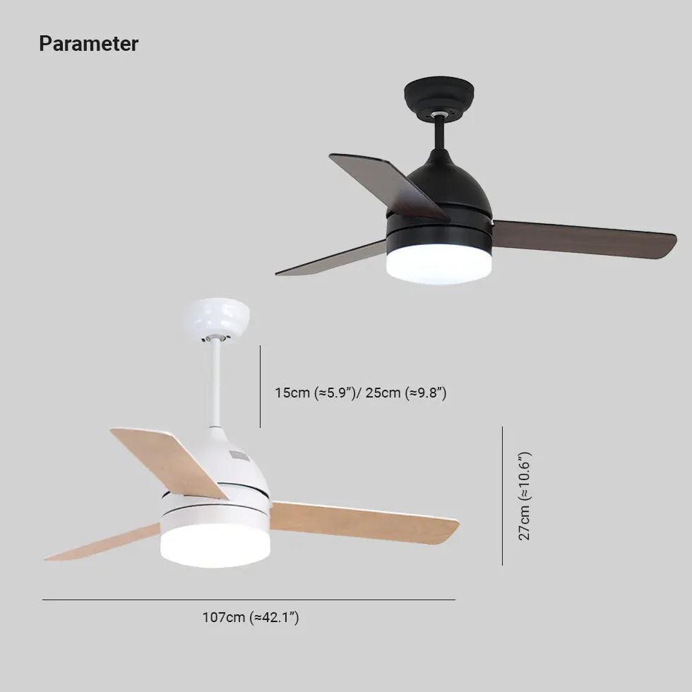 Black Modern Living Room Fan Light - Clowas