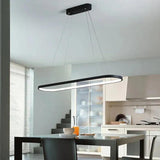Black Oval LED Kitchen Pendant Light - Clowas