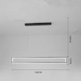 Black Rectangular Metal LED Kitchen Pendant Light - Clowas